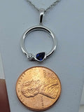 14kt White Gold Pendant Set With Natural Blue Sapphire and Diamond