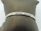 Estate Priced - 18kt Two Tone Bracelet 6.5 Inches Long