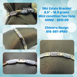 Estate Priced - 18kt Two Tone Bracelet 6.5 Inches Long