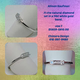 14kt White Gold Band With Channel Set Natural Diamonds