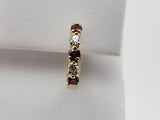 Natural Ruby n Diamond Huggie Earrings