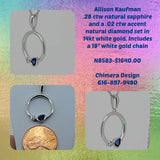 14kt White Gold Pendant Set With Natural Blue Sapphire and Diamond