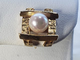 14kt Estate Hand Made Pearl Earrings