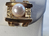 14kt Estate Hand Made Pearl Earrings