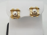 14kt Estate Hand Made Pearl Earrings