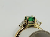 Estate Ring - Natural emerald and diamonds in 18kt.