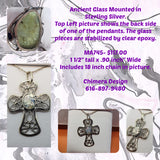 Sterling Cross set with Ancient Glass