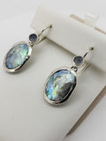 Ancient Glass Jewelry - Earrings in Sterling Silver With Moonstone Accents