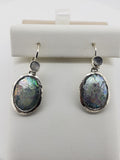 Ancient Glass Jewelry - Earrings in Sterling Silver With Moonstone Accents