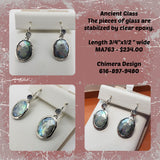 Ancient Glass Jewelry - Earrings in Sterling Silver With Moonstone Accents