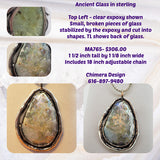 Big Sterling Pendant Set with Ancient Glass