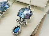 Ancient Glass With Opals in Sterling Silver