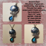 Ancient Glass Pendant with Opal Accent in Sterling