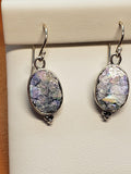 Sterling Earrings Set With Ancient Glass