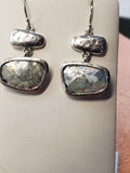 Unique Sterling Earrings Set With Ancient Glass