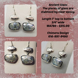 Unique Sterling Earrings Set With Ancient Glass