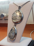 Sterling Silver Pendant Set With Ancient Glass