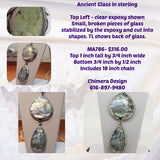 Sterling Silver Pendant Set With Ancient Glass