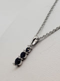 Allison Kaufman Natural Diamond and Sapphire Pendant/Chain