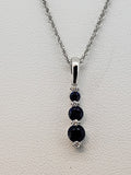 Allison Kaufman Natural Diamond and Sapphire Pendant/Chain