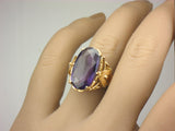 Big, Bold Estate 18kt Ring Set with Lab Grown Purple Sapphire