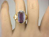 Big, Bold Estate 18kt Ring Set with Lab Grown Purple Sapphire