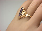 Big, Bold Estate 18kt Ring Set with Lab Grown Purple Sapphire